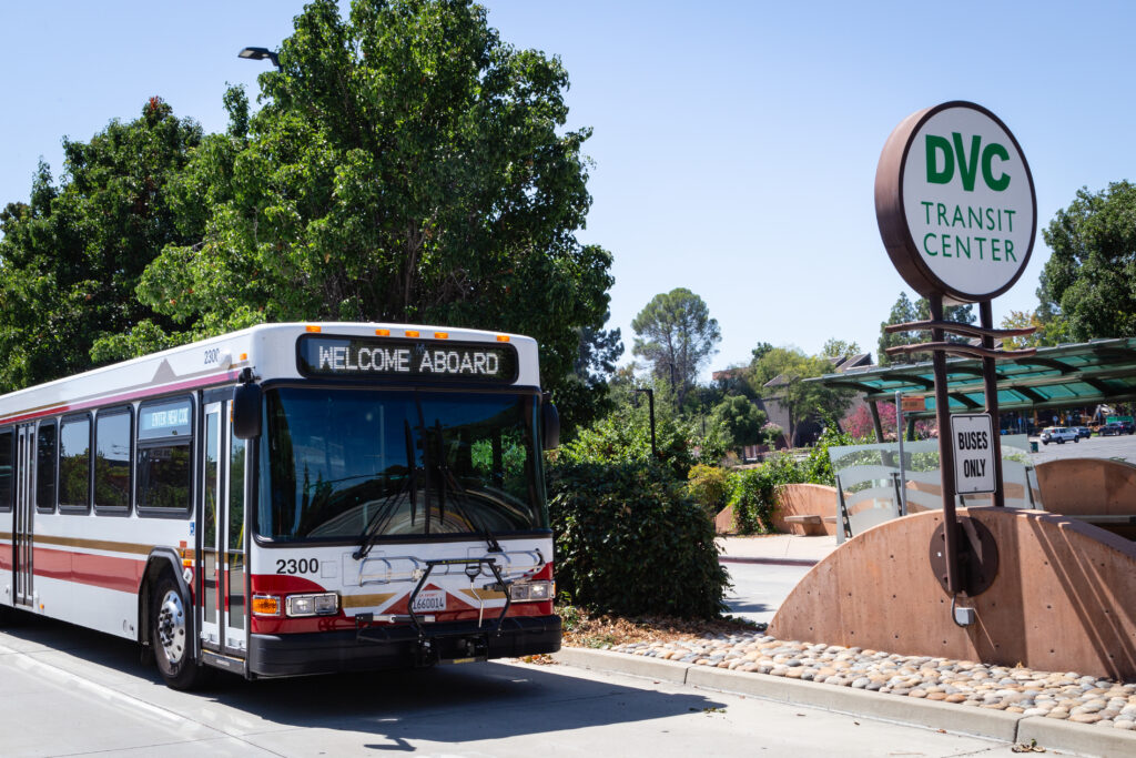 Image of County Connection bus at DVC College bus depot.